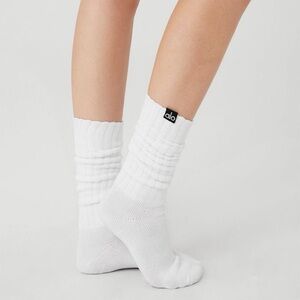 ALO Yoga Classic White Crew Socks